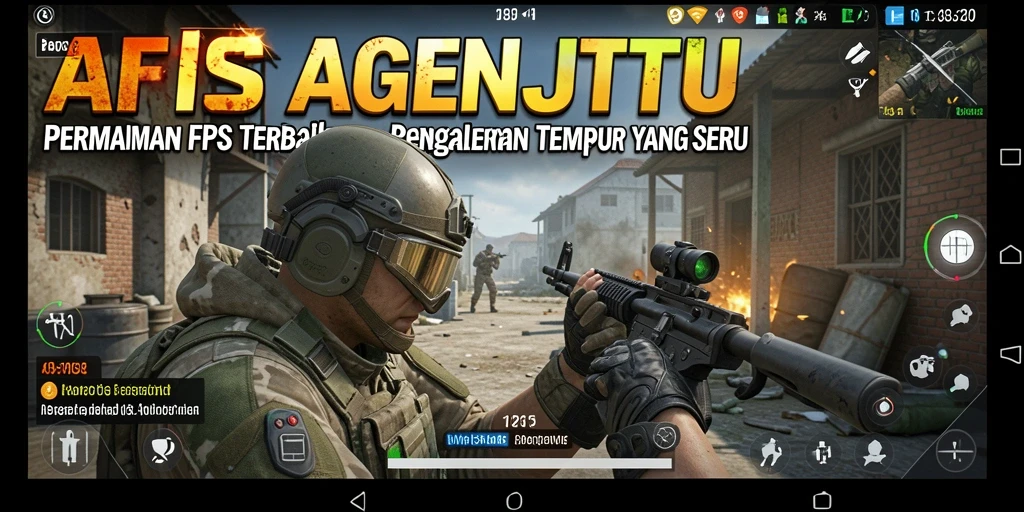 Tangkapan layar AGENJITU menampilkan pertempuran intens dalam mode FPS.