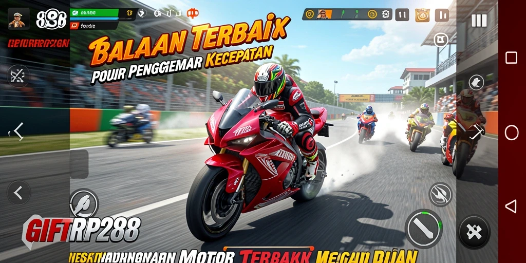 Gameplay menegangkan dalam balapan motor yang penuh aksi.