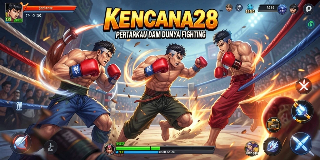 Gameplay KENCANA28 dengan pertarungan yang intens dan karakter beragam.