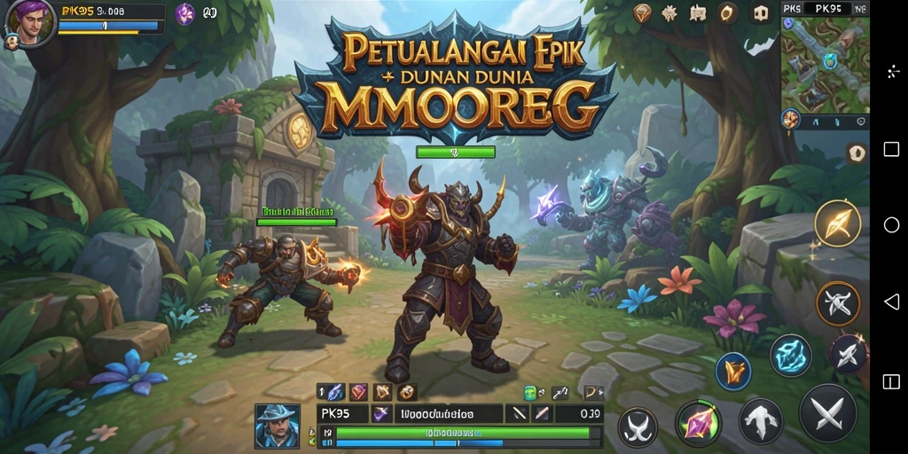 Tampilan dinamis gameplay seru dalam PK95 MMORPG.