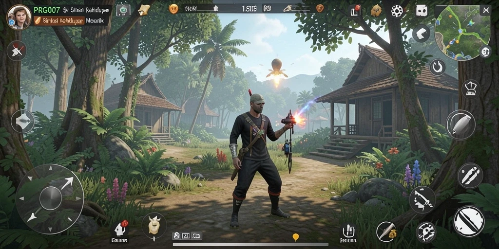 Tampilan gameplay menarik dari PRG007 yang mencerminkan simulasi kehidupan.