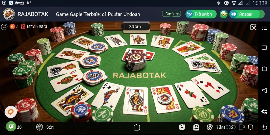 Tangkapan layar gameplay RAJABOTAK menampilkan serunya bermain Gaple.