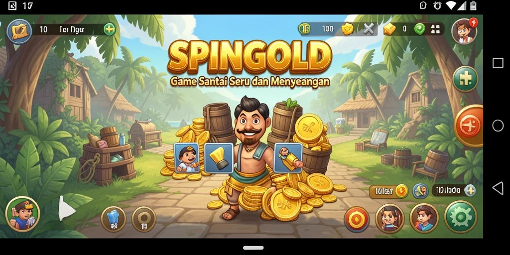 Tangkapan layar utama dari gameplay SPINGOLD yang seru dan menantang.