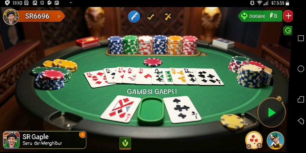 Tampilan gameplay SR6666 yang menarik dan seru dalam permainan Gaple.