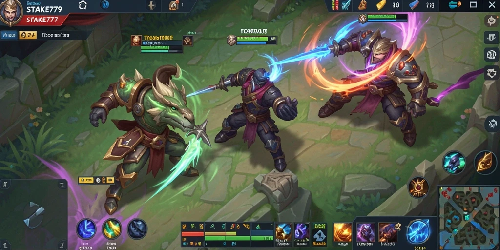 Gameplay mendebarkan dalam STAKE779, pertarungan tim yang epik.