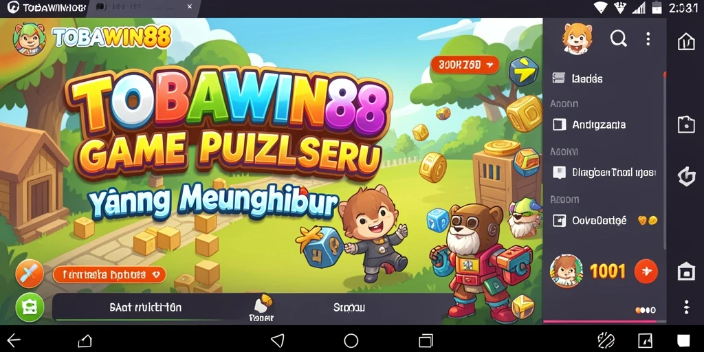 Screenshot TOBAWIN88 menampilkan gameplay puzzle yang seru dan menantang.
